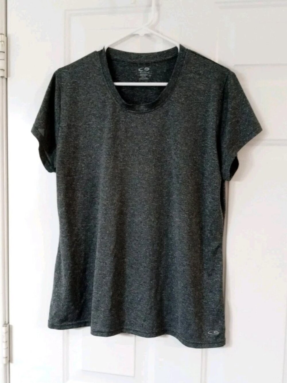 C9 Champion Women's XL Loose Heather Charcoal Gray Short Sleeve Activewear Shirt